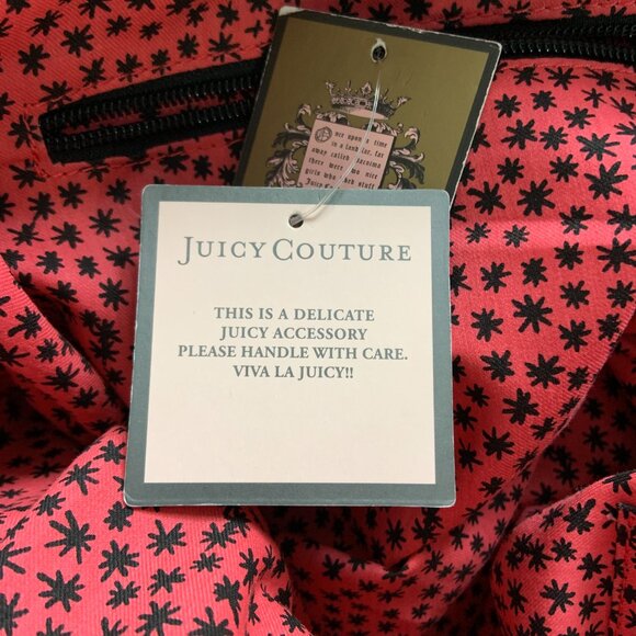 Juicy Couture Red Velvet Tote Handbag Vintage Retro 2000s Y2K Unique - Picture 11 of 16